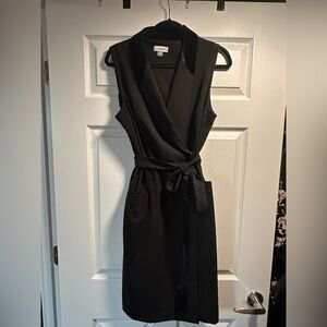 Calvin Klein wrap dress with velvet and tassel detail